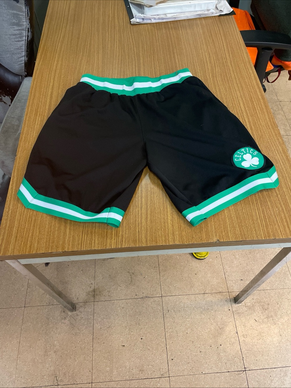 NBA Boston Celtics Green and Black Basketball Shorts with NBA Logo
